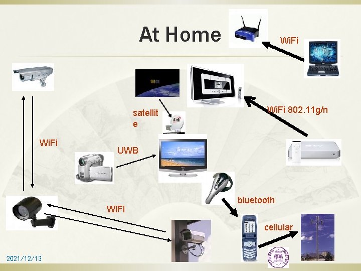 At Home Wi. Fi 802. 11 g/n satellit e Wi. Fi UWB bluetooth Wi.