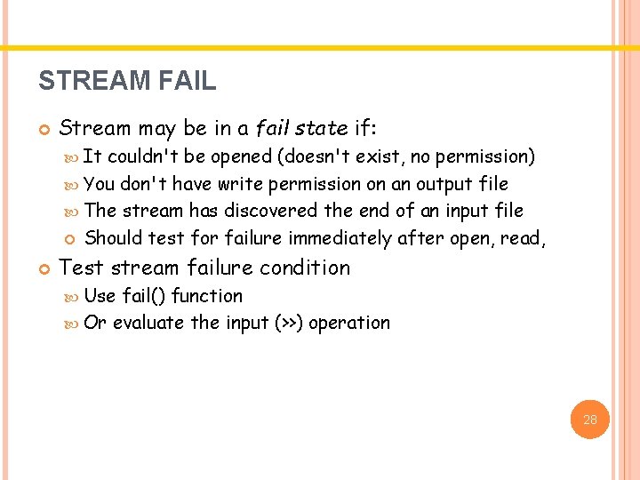 STREAM FAIL Stream may be in a fail state if: It couldn't be opened STREAM FAIL Stream may be in a fail state if: It couldn't be opened