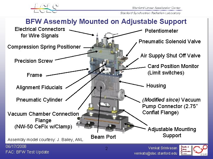 BFW Assembly Mounted on Adjustable Support Electrical Connectors for Wire Signals Potentiometer Pneumatic Solenoid