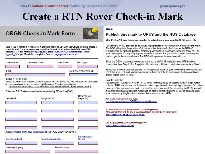 Create a RTN Rover Check-in Mark 