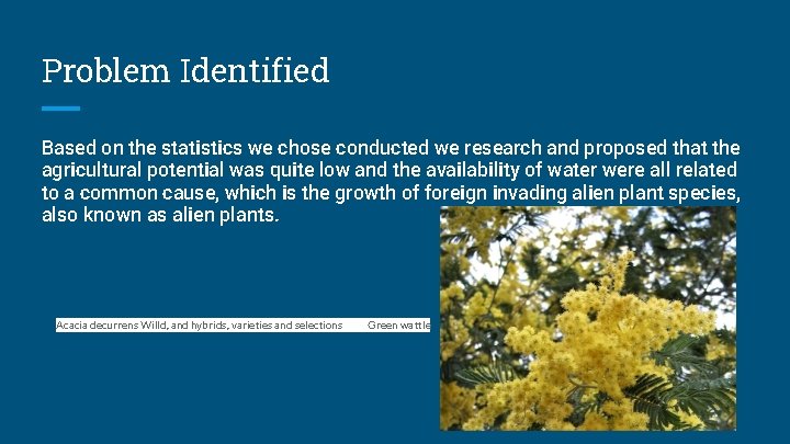 Problem Identified Based on the statistics we chose conducted we research and proposed that