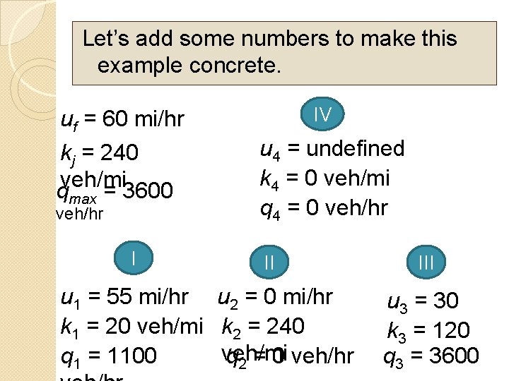 Let’s add some numbers to make this example concrete. uf = 60 mi/hr kj