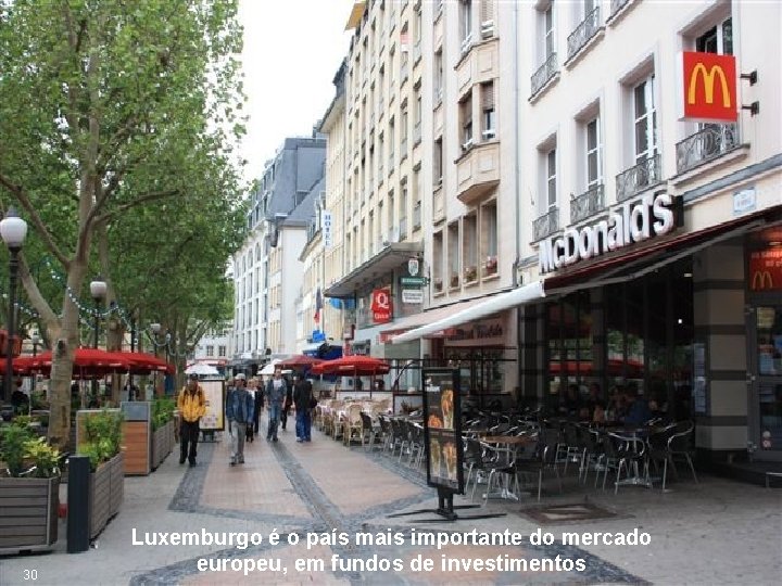 30 Luxemburgo é o país mais importante do mercado europeu, em fundos de investimentos