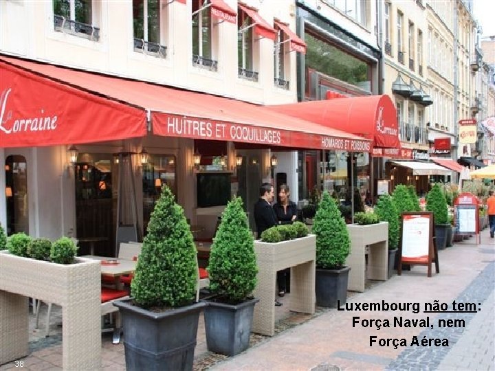 Luxembourg não tem: Força Naval, nem Força Aérea 38 