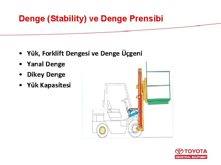 Denge (Stability) ve Denge Prensibi • • Yük, Forklift Dengesi ve Denge Üçgeni Yanal