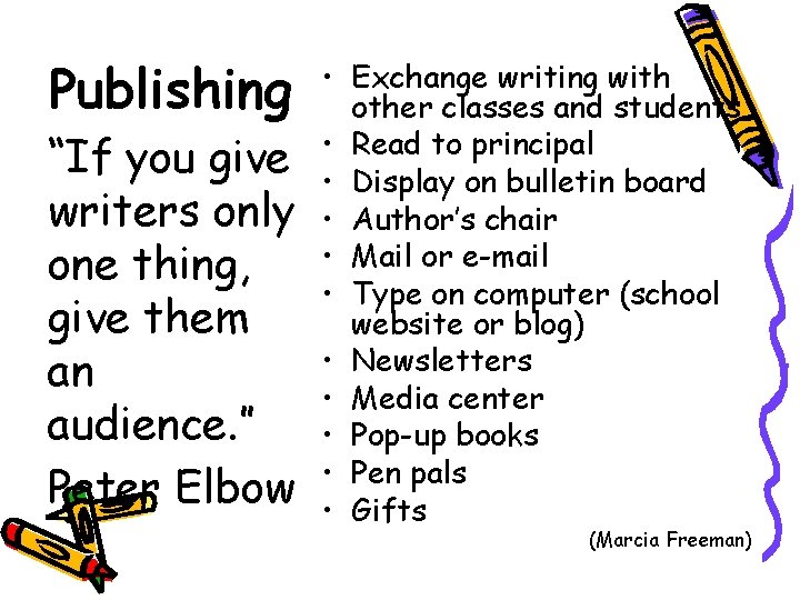 Publishing “If you give writers only one thing, give them an audience. ” Peter