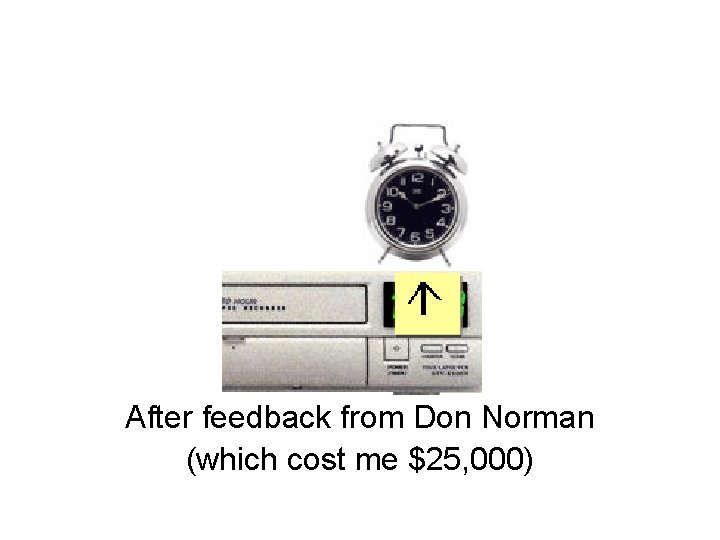 After feedback from Don Norman (which cost me $25, 000) 