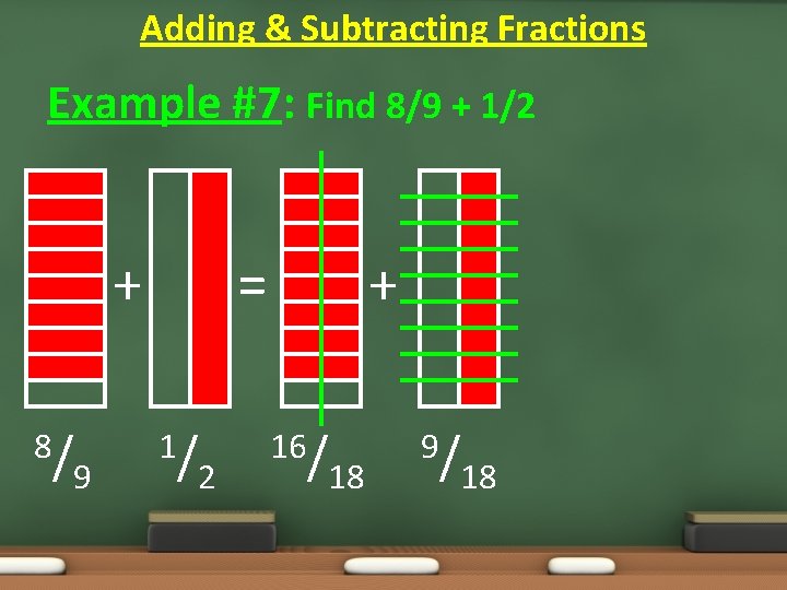 Adding & Subtracting Fractions Example #7: Find 8/9 + 1/2 + 8/ 9 =