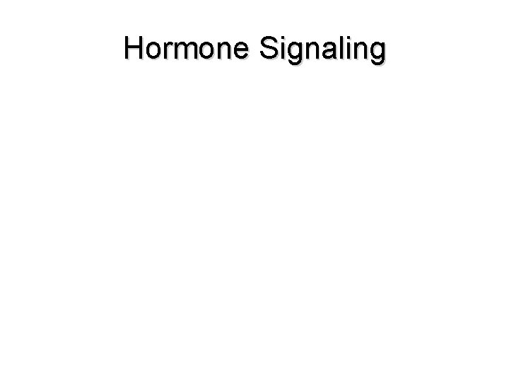 Hormone Signaling 