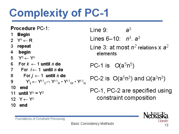 Complexity of PC-1 Procedure PC-1: 1 2 3 4 5 6 7 8 9