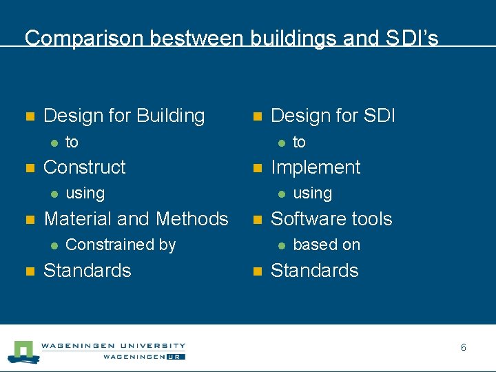 Comparison bestween buildings and SDI’s n Design for Building l n n using Software