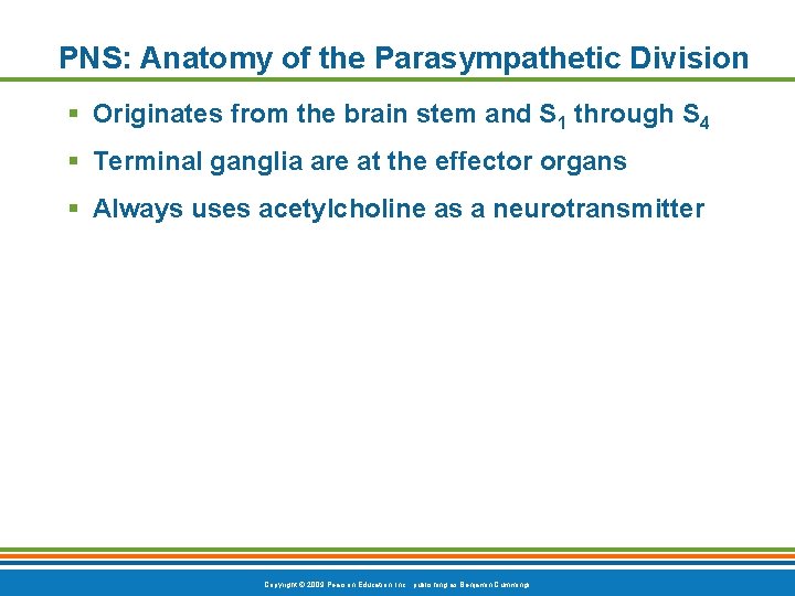 PNS: Anatomy of the Parasympathetic Division § Originates from the brain stem and S