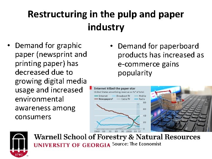 Restructuring in the pulp and paper industry • Demand for graphic paper (newsprint and