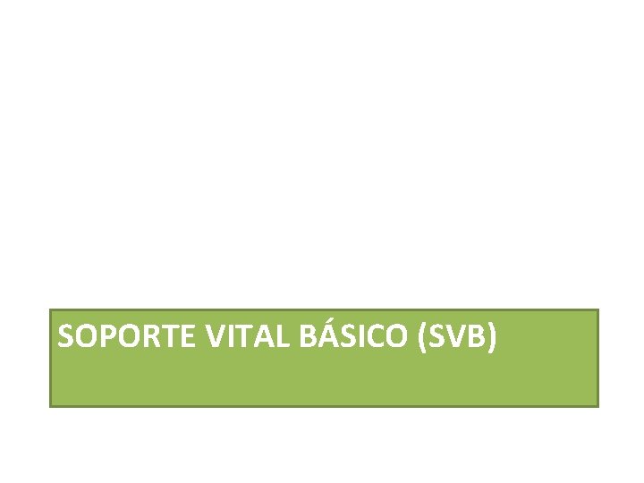 SOPORTE VITAL BÁSICO (SVB) 