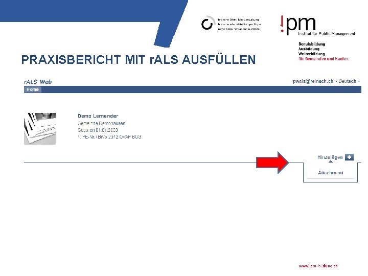 PRAXISBERICHT MIT r. ALS AUSFÜLLEN 