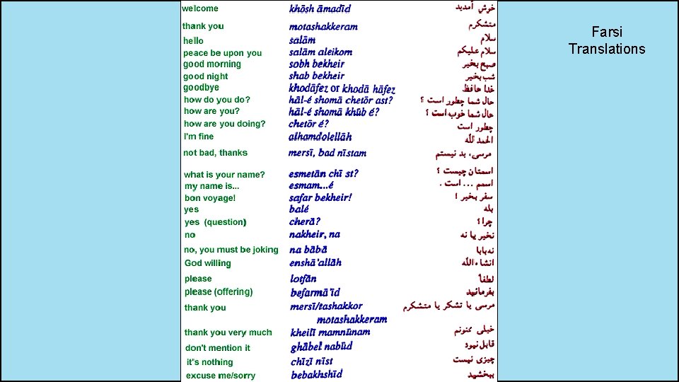 Farsi Translations 