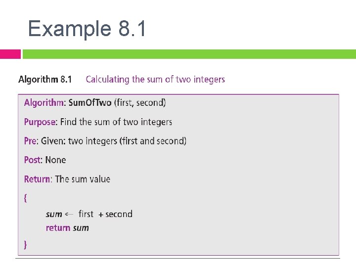 Example 8. 1 