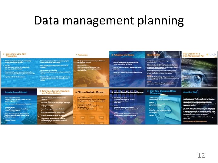 Data management planning 12 