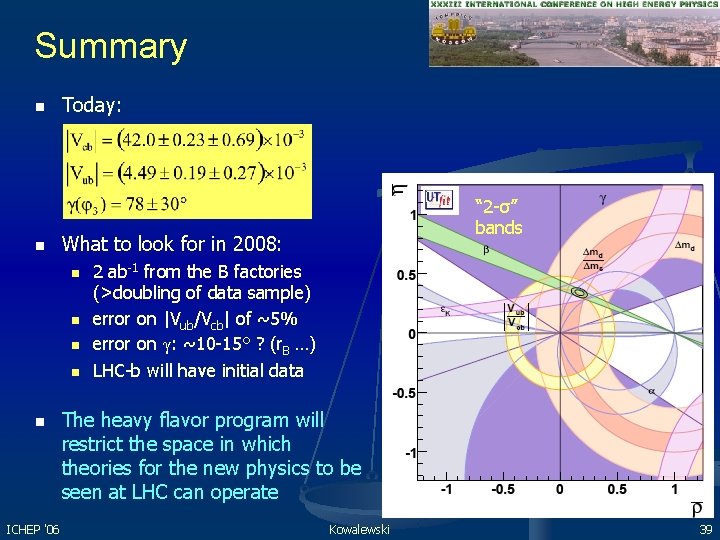 Summary n n Today: What to look for in 2008: n n n ICHEP