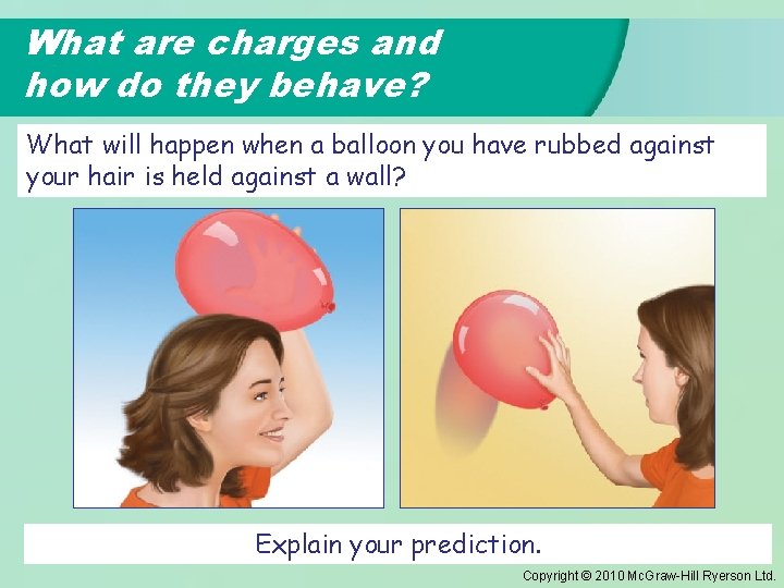 What are charges and how do they behave? What will happen when a balloon
