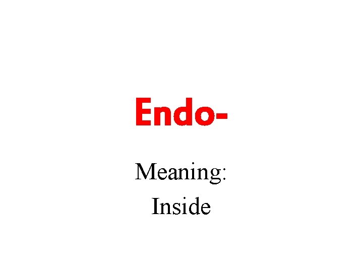 Endo. Meaning: Inside 
