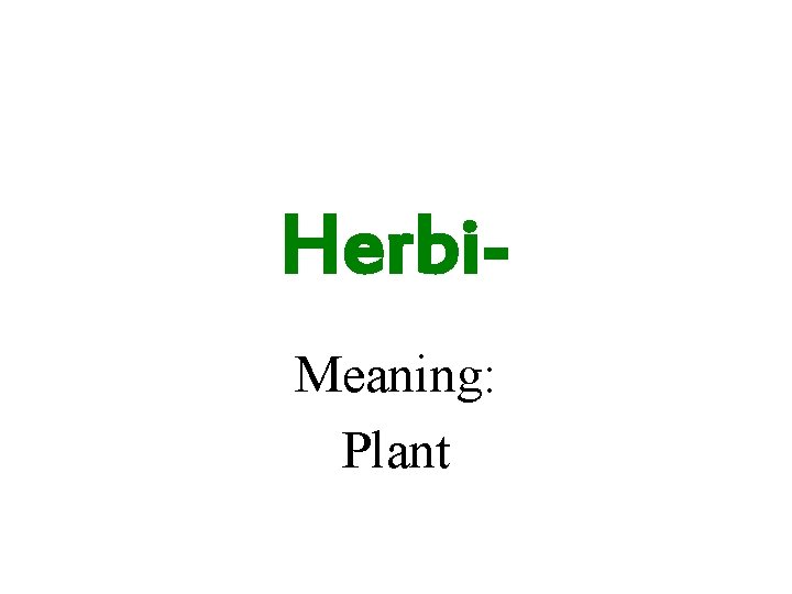 Herbi. Meaning: Plant 