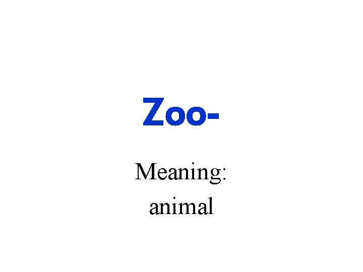 Zoo. Meaning: animal 
