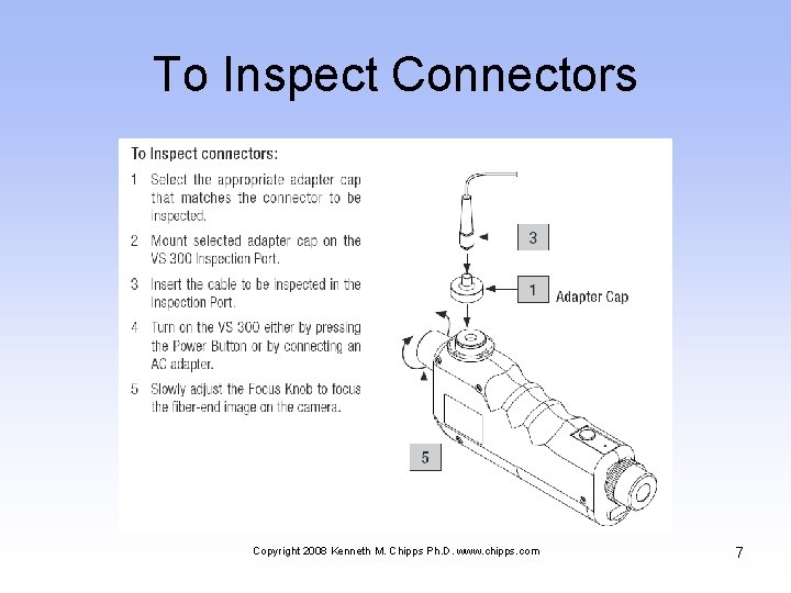 To Inspect Connectors Copyright 2008 Kenneth M. Chipps Ph. D. www. chipps. com 7