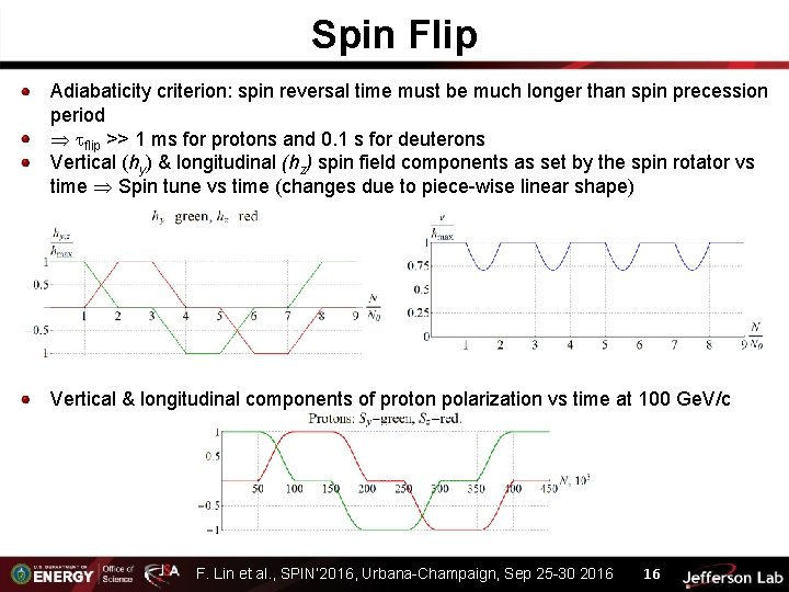 Spin Flip Adiabaticity criterion: spin reversal time must be much longer than spin precession