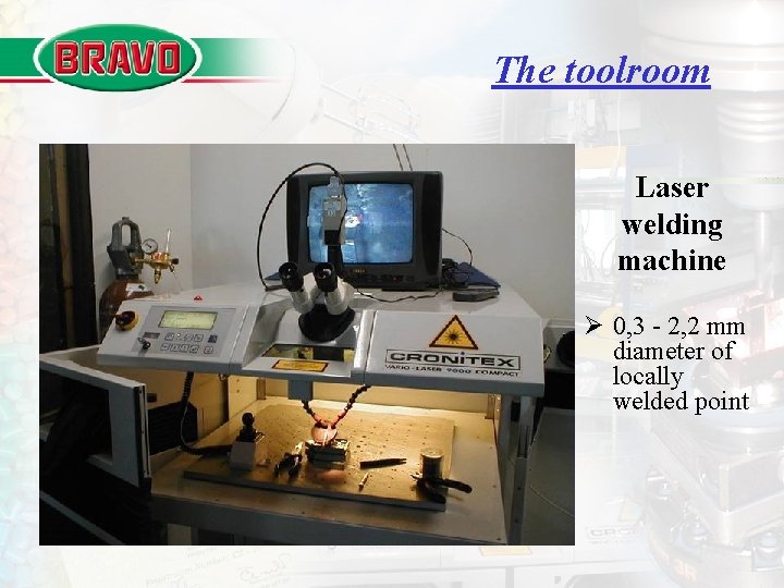 The toolroom Laser welding machine Ø 0, 3 - 2, 2 mm diameter of
