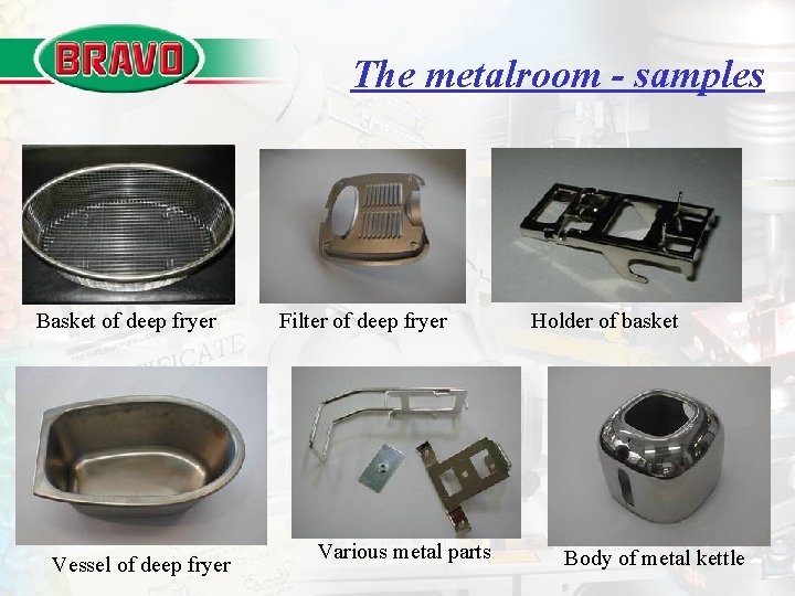 The metalroom - samples Basket of deep fryer Vessel of deep fryer Filter of