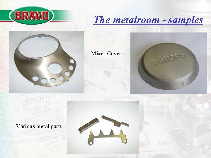 The metalroom - samples Mixer Covers Various metal parts 