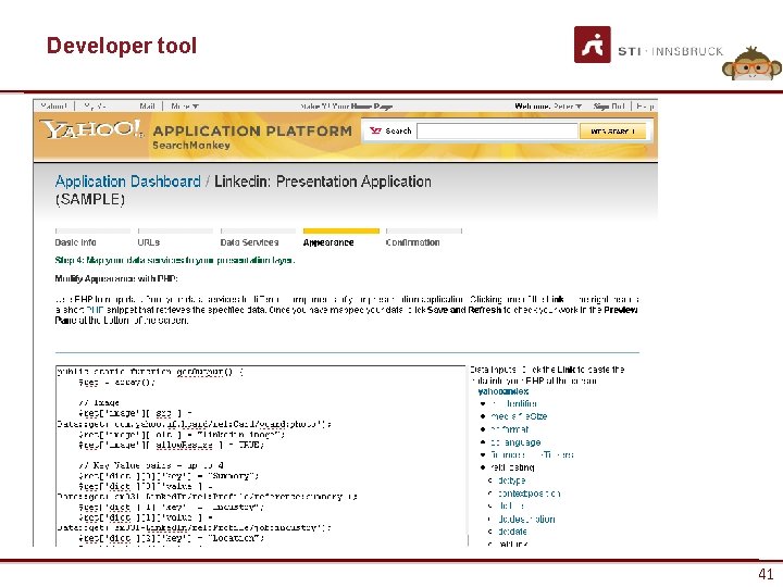 Developer tool www. sti-innsbruck. at 41 