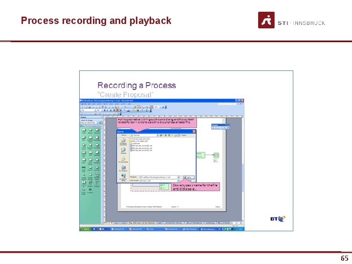 Process recording and playback www. sti-innsbruck. at 65 65 
