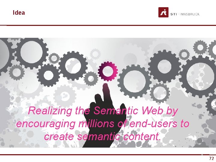 Idea Realizing the Semantic Web by encouraging millions of end-users to create semantic content.