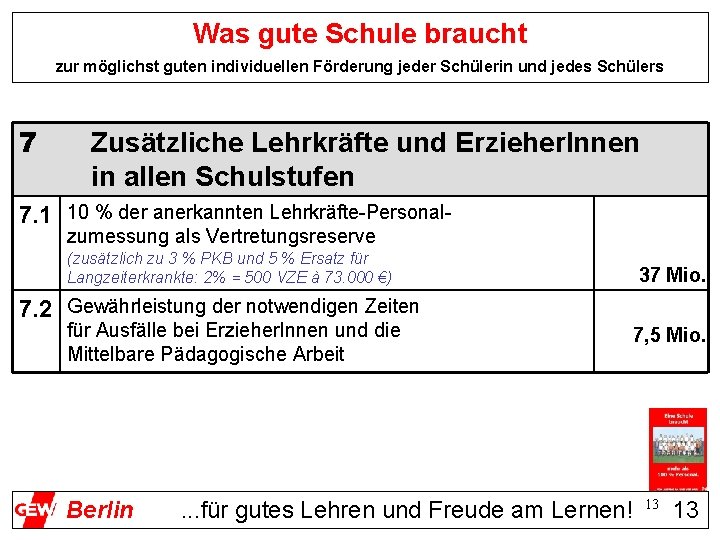 Was gute Schule braucht zur möglichst guten individuellen Förderung jeder Schülerin und jedes Schülers