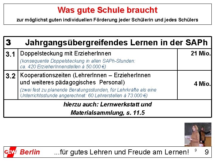 Was gute Schule braucht zur möglichst guten individuellen Förderung jeder Schülerin und jedes Schülers