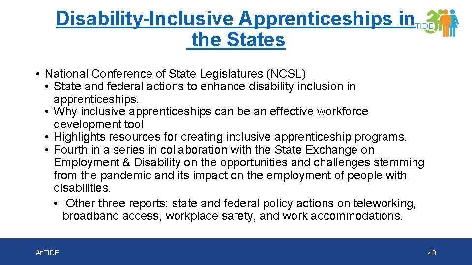 Disability-Inclusive Apprenticeships in the States • National Conference of State Legislatures (NCSL) • State