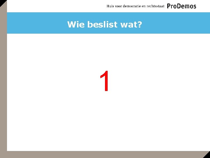 Wie beslist wat? 1 