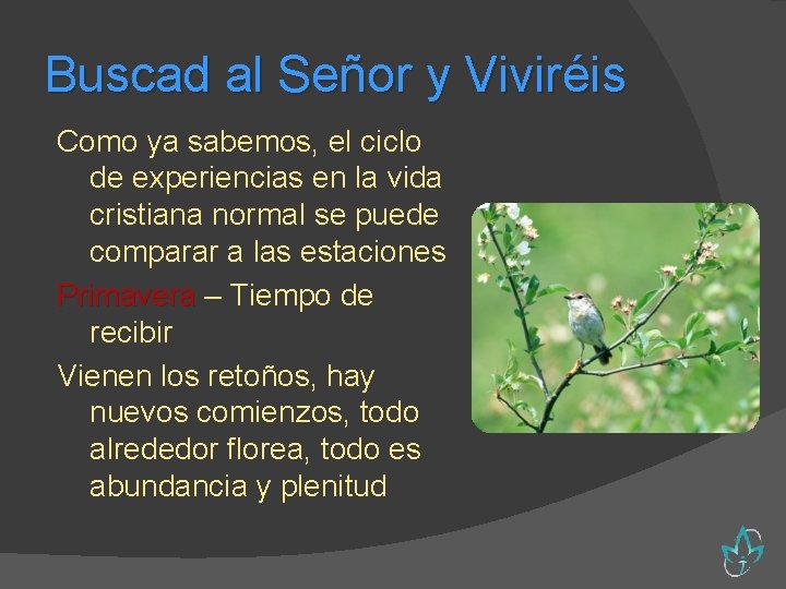 Buscad al Señor y Viviréis Como ya sabemos, el ciclo de experiencias en la