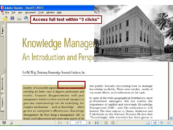 Access full text within “ 3 clicks” 