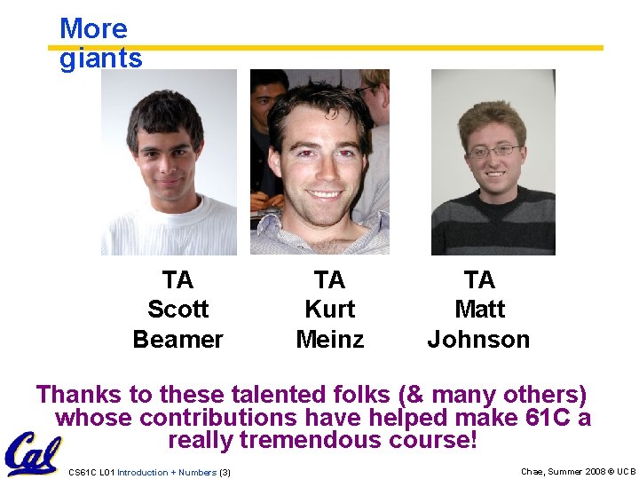 More giants TA Scott Beamer TA Kurt Meinz TA Matt Johnson Thanks to these