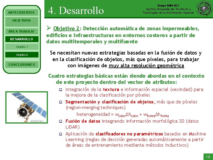 ANTECEDENTES 4. Desarrollo Grupo RNM-021 Gestión Integrada del Territorio y Tecnologías de la Información