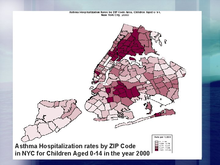 Asthma Hospitalization rates by ZIP Code in NYC for Children Aged 0 -14 in