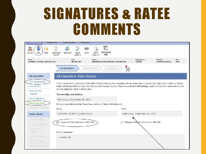 SIGNATURES & RATEE COMMENTS 