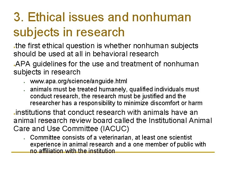 3. Ethical issues and nonhuman subjects in research the first ethical question is whether 3. Ethical issues and nonhuman subjects in research the first ethical question is whether