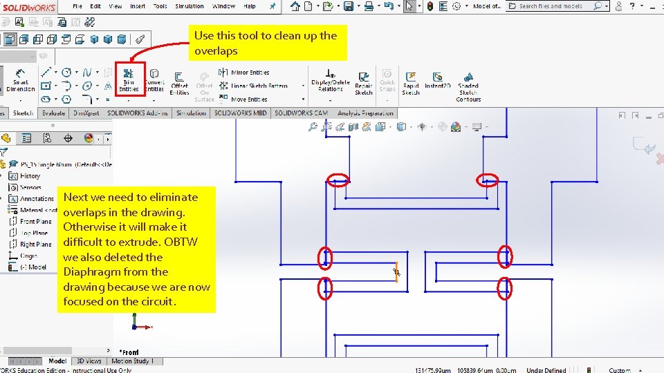 Use this tool to clean up the overlaps Next we need to eliminate overlaps