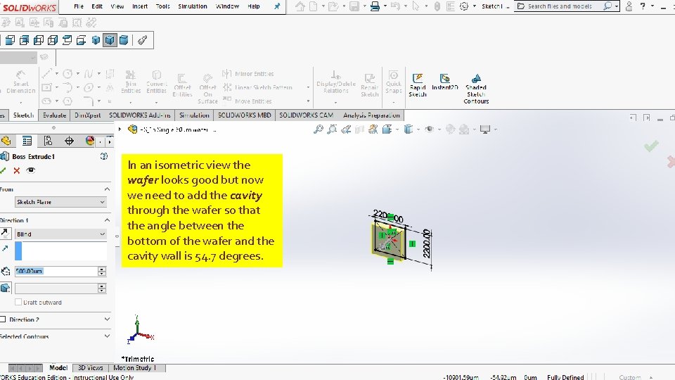 In an isometric view the wafer looks good but now we need to add