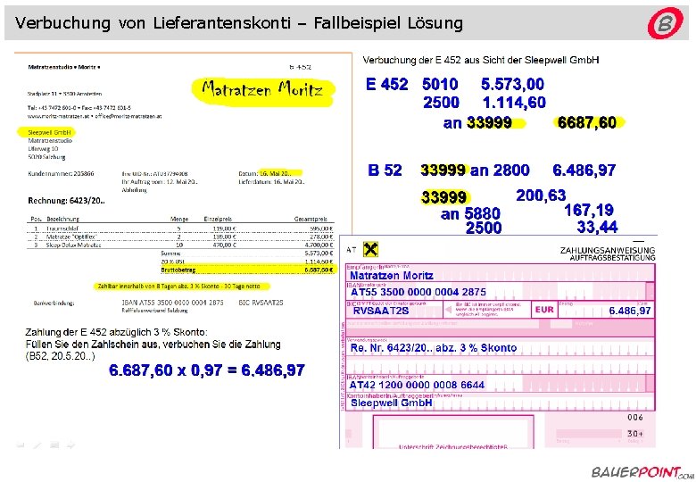 Verbuchung von Lieferantenskonti – Fallbeispiel Lösung 