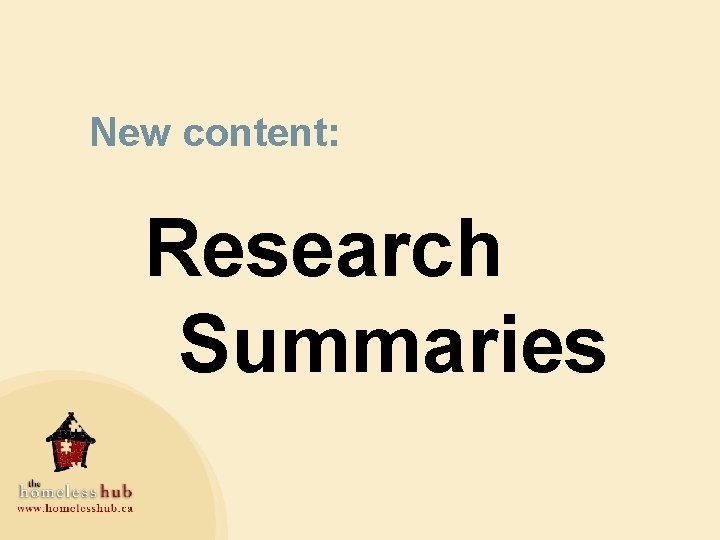 New content: Research Summaries 